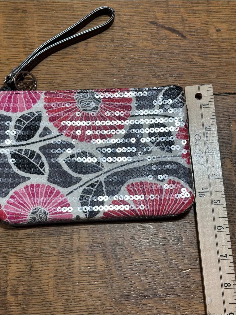 Vera Bradley cherry blossom wristlet bling‎ sequins